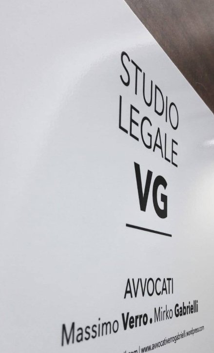 Targa dello Studio Legale VG, Avvocati Massimo Verro e Mirko Gabrielli